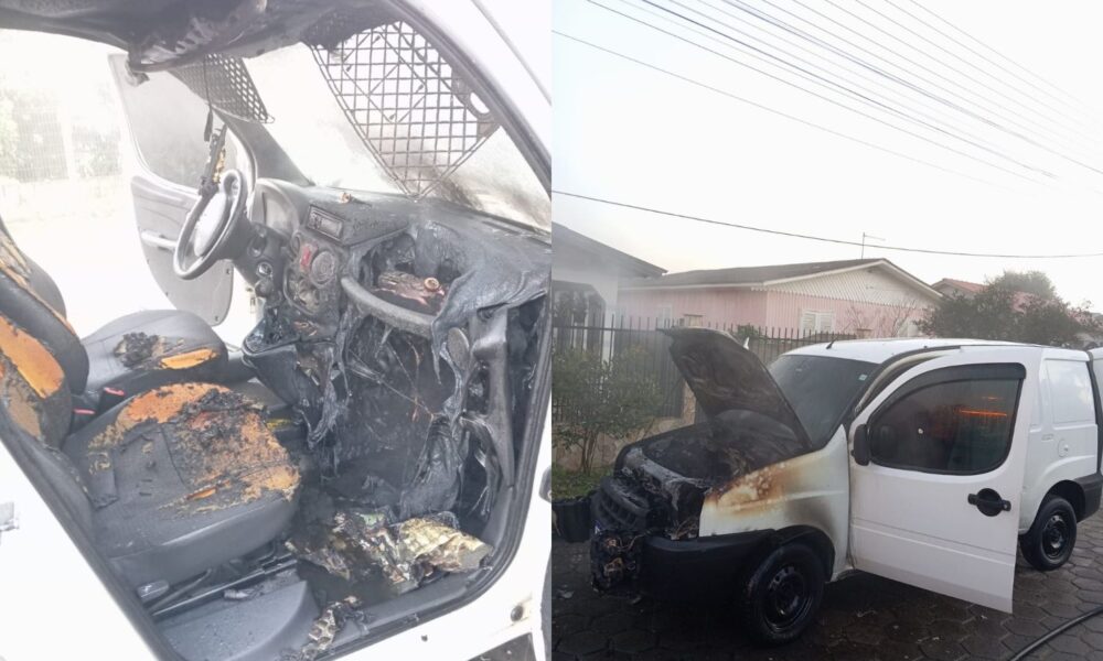 Incêndio atinge veículo e mobiliza bombeiros em Sombrio