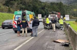 Filho de Dunga agradece caminhoneiro de Sangão por socorro em acidente na BR-116
