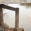 Pilar de ponte que foi interditada em junho