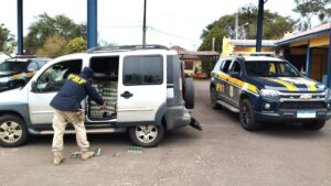 Veículo com placas de Criciúma é flagrado com carga de cigarros paraguaios no RS