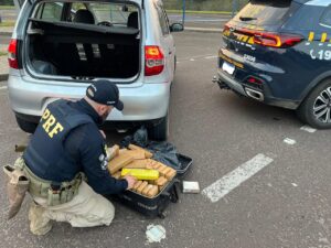 Dupla é presa na divisa entre SC e RS por transportar drogas coletadas em Garopaba