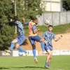 Jogadores do Caravaggio em treino no Estádio da Montanha, se preparando para a final do Campeonato Catarinense