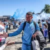 Jogadores do Caravaggio cumprimentando torcedores durante a chegada para o Match Day