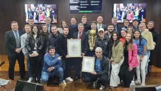 Caravaggio Futebol Clube recebe Moção de Aplausos na Câmara de Vereadores de Nova Veneza pelo título da Série B do Campeonato Catarinense