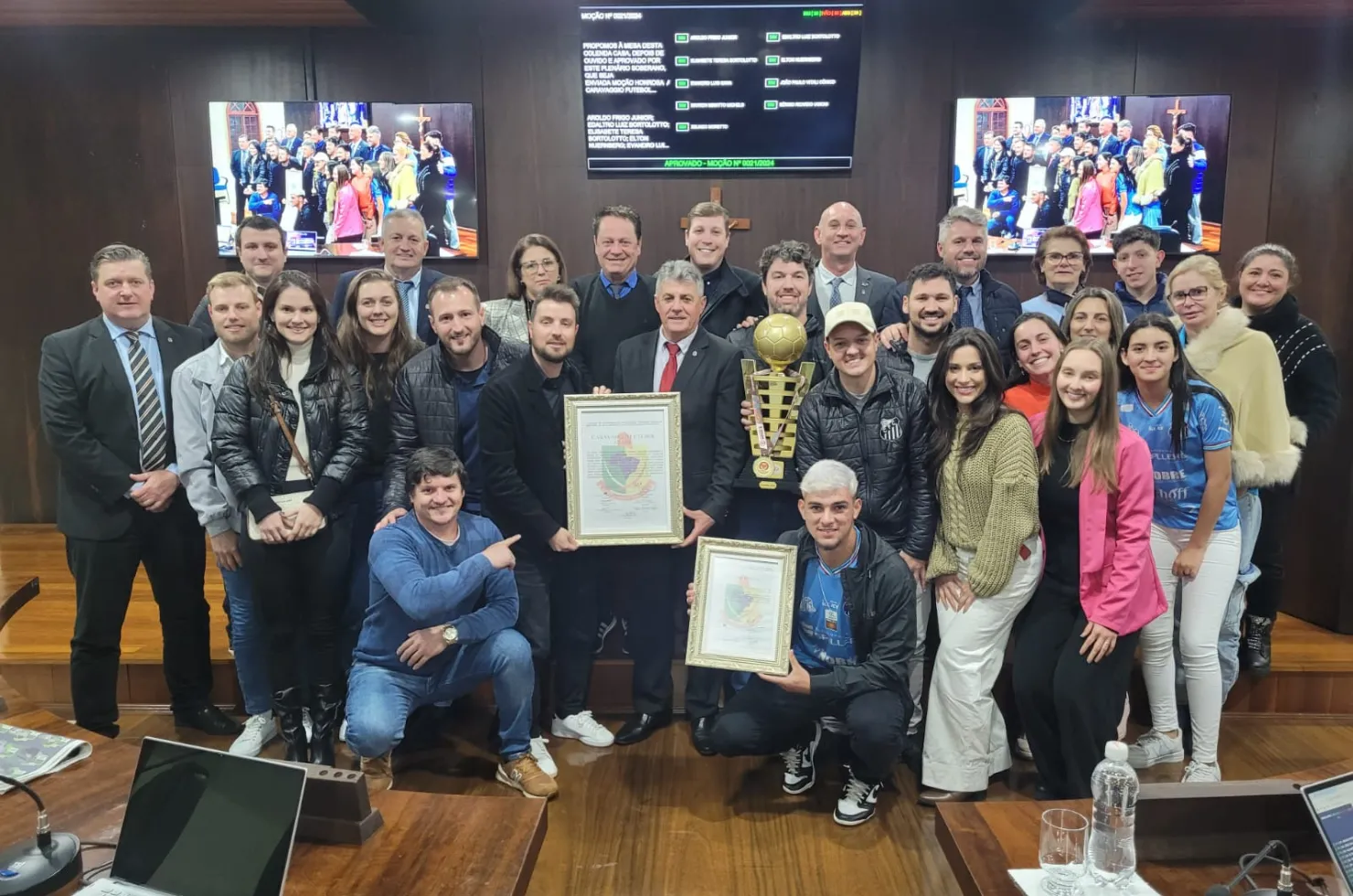 Caravaggio Futebol Clube recebe Moção de Aplausos na Câmara de Vereadores de Nova Veneza pelo título da Série B do Campeonato Catarinense