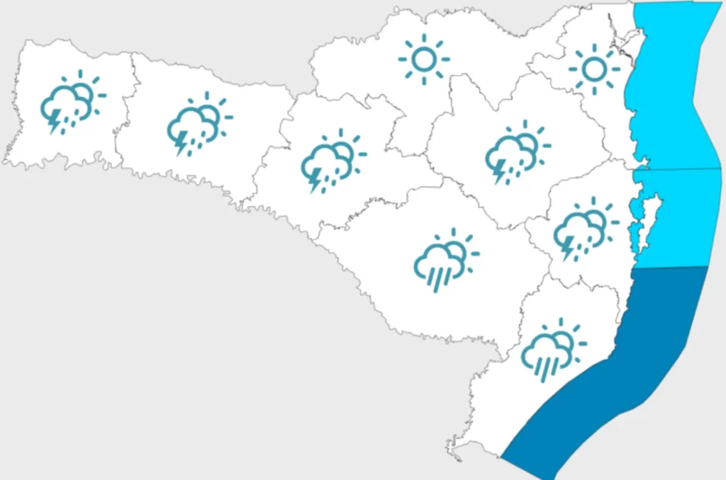 Previsão do tempo para SC neste domingo (01)