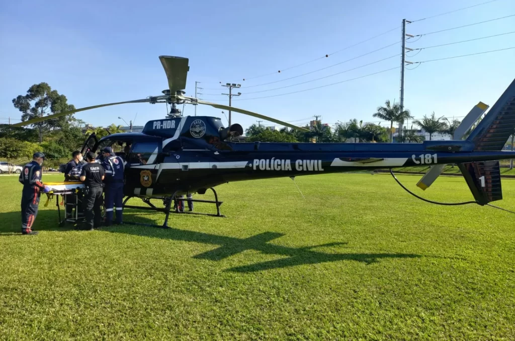 Aeronave do SAER/Sarasul que levou o homem para o hospital