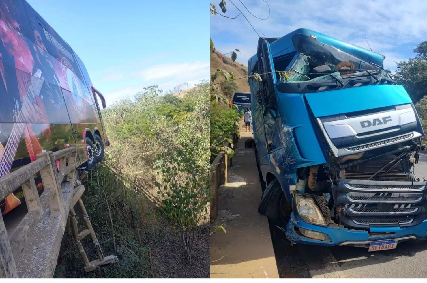 “Livramento”, diz César Menotti sobre acidente de ônibus (Foto: Reprodução/SCTodoDia)