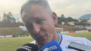 Coletiva de Luís Carlos Cruz após a derrota do Caravaggio por 2x1 contra o Juventus, em Jaraguá do Sul