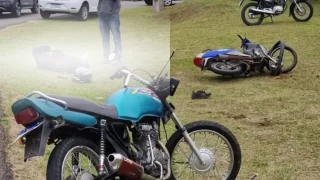 Acidente envolvendo duas motos e um carro em Criciúma