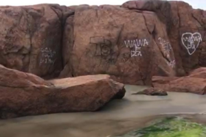 Pedras do Iró em Laguna são vandalizadas