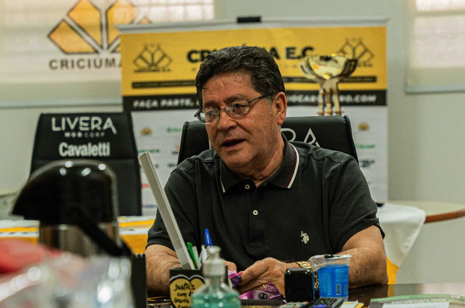 Presidente do Criciúma, Vilmar Guedes, que pode ter mandato unificado caso concorra à reeleição