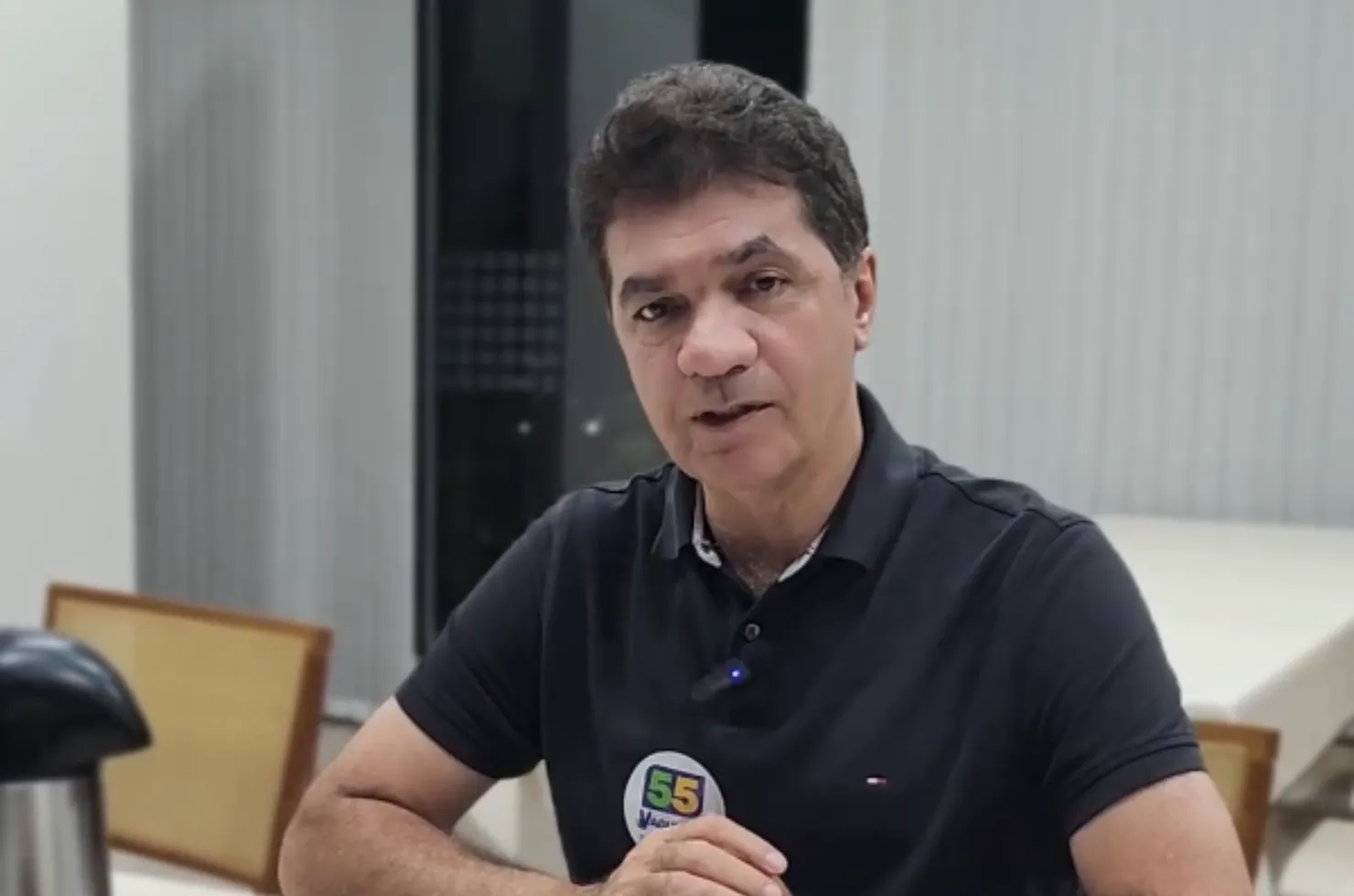 Clésio Salvaro durante vídeo nas redes sociais, em que chama Ricardo Guidi de 'Candidato Melancia'