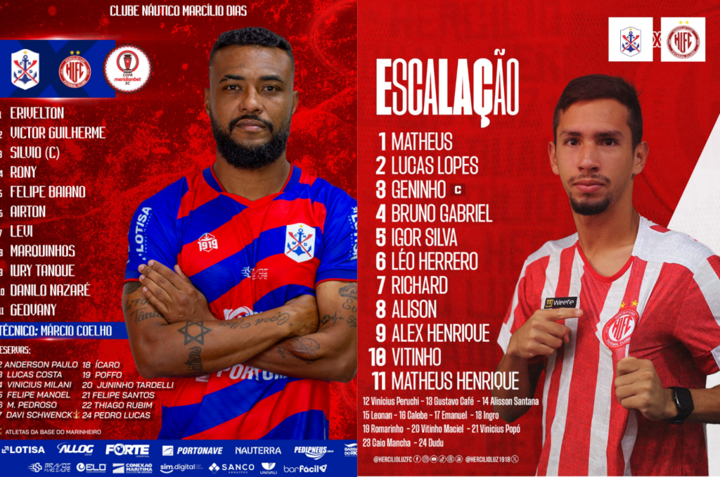 Escalados: Marcílio Dias e Hercílio Luz estão definidos para o jogo da semifinal