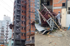 [VÍDEO] Elevador de prédio em construção cai e deixa três mortos em Imbituba