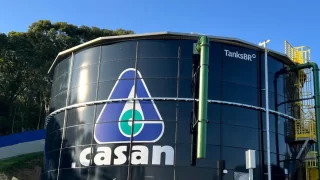 Ilustração de uma caixa d'água da casan em Criciúma