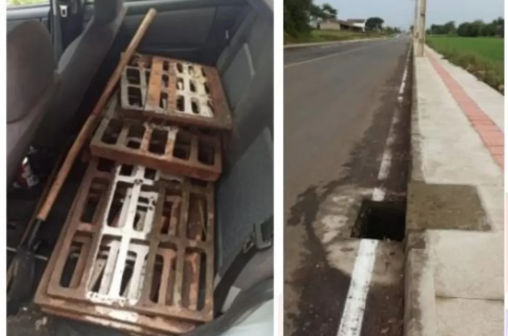 Homem é preso após furtar grades de bueiros em Turvo 1