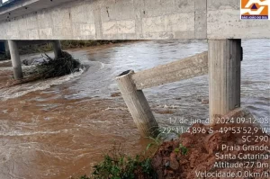 Ponte entre Praia Grande e São João do Sul é novamente interditada