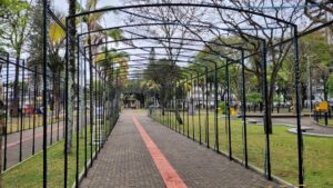 Túnel de luzes começa a ser instalado na Praça do Congresso
