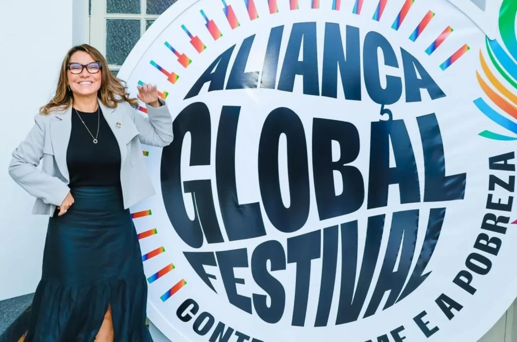 Primeira dama Janja Lula da Silva, no festival "Janjapalooza"