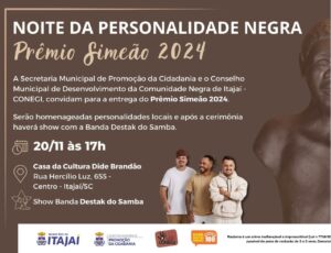 Prêmio Simeão homenageia personagens negras de Itajaí