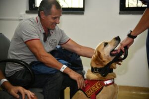 Cães de busca do Corpo de Bombeiros visitam o HEMOSC