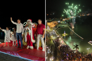 Magia do Natal em Laguna é marcada com Papai Noel chegando de barco