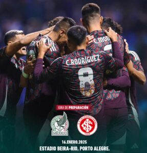 Seleção Mexicana vai disputar amistoso contra o Internacional no RS em janeiro