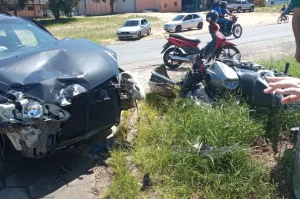 Acidente entre carro e moto deixa dois feridos em Urussanga