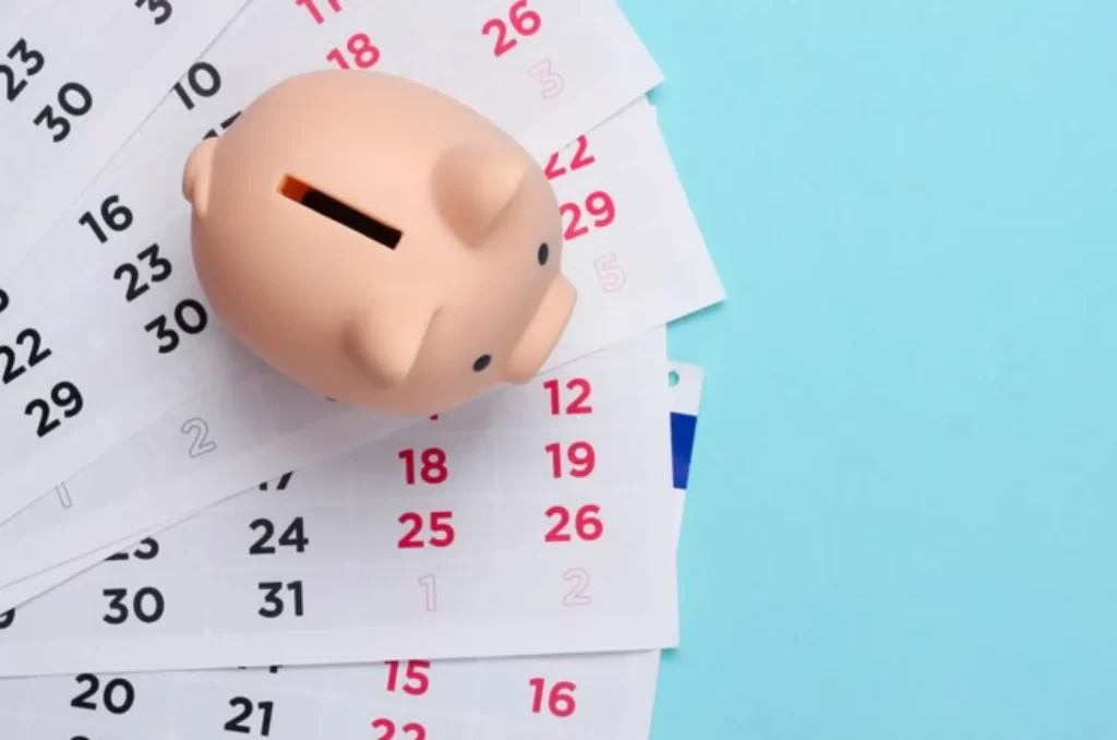 Ilustração de um calendário de pagamentos, como o do INSS