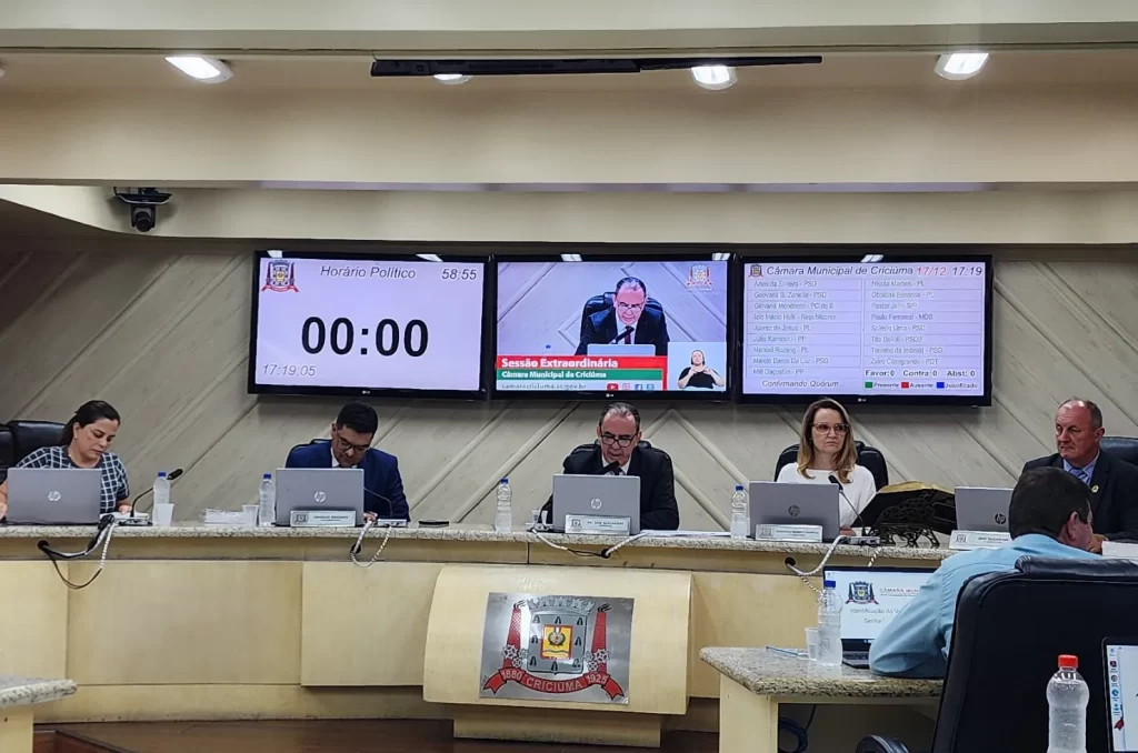 Reforma administrativa é aprovada pela Câmara de Criciúma com criação de nova secretaria e reorganização de cargos