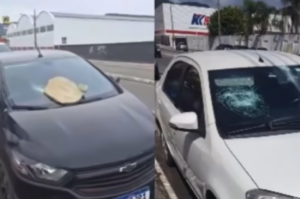 Carros são vandalizados em avenida de Tubarão