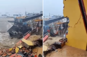 [VÍDEO] Quartel do Corpo de Bombeiros desaba após forte chuva