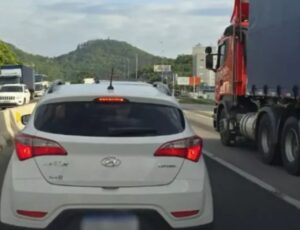 Acidente no Morro do Boi trava BR-101 no sentido Curitiba