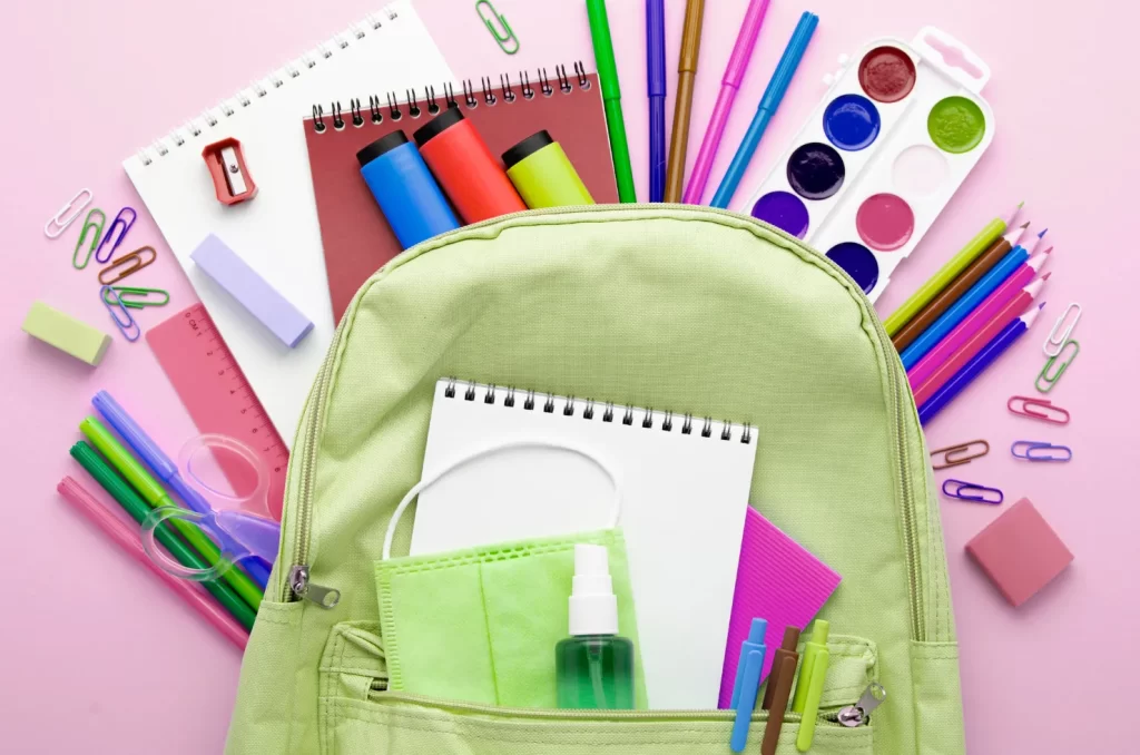 Ilustração de materiais escolares vendidos em Criciúma