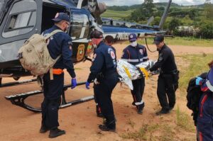 Braço do Norte: resgate de emergência é realizado na pista de motocross