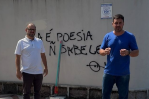 Muro da Câmara de Vereadores é pichado e recebe nova pintura