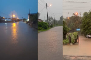 Ruas e casas são alagadas em Forquilhinha