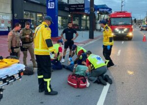 Motociclista fica ferido após acidente em São José