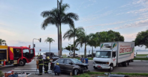 Acidente deixa casal ferido na Beira-Mar Norte