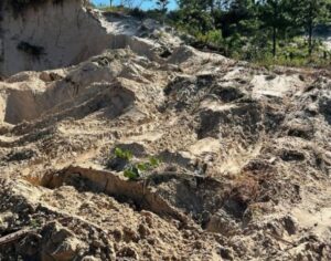 Extração ilegal de areia em praia é flagrada
