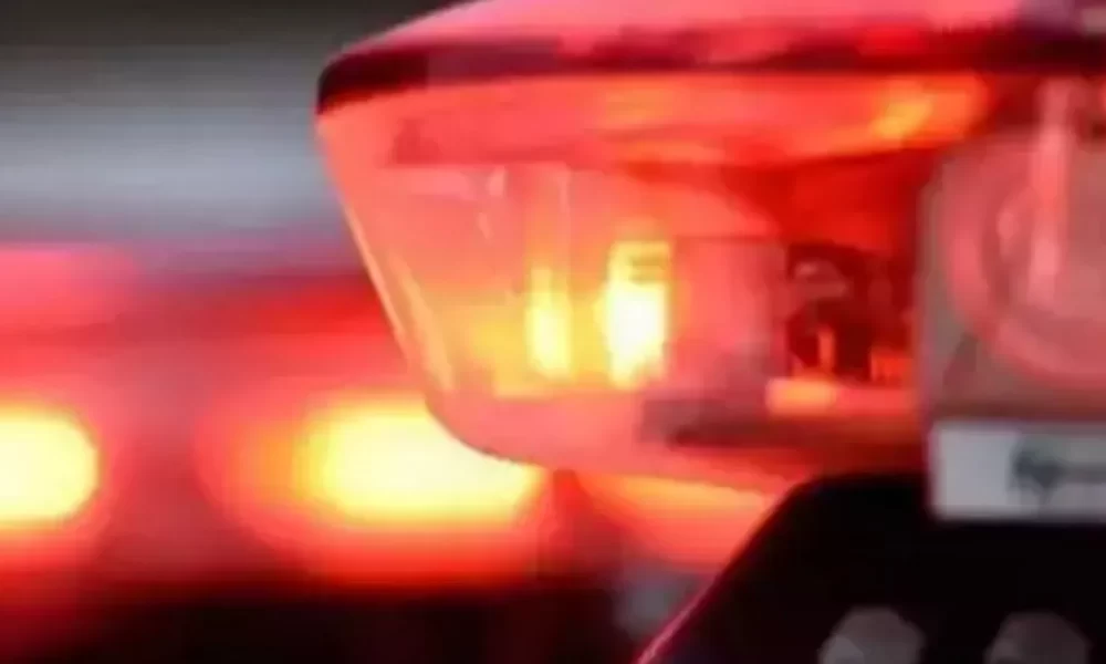 Caminhão cegonha bate em estrutura de posto em Içara