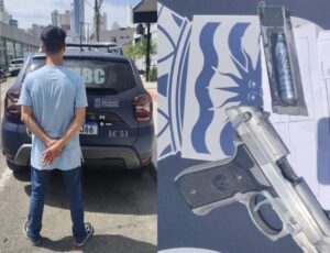 Homem com ficha criminal é preso em escola de BC