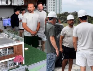 Neymar Pai visita negócios da família em Itapema