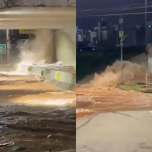 Rompimento de tubulação interdita BR-101 em São José
