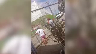 Imagem da rebelião na penitenciária em Itajaí