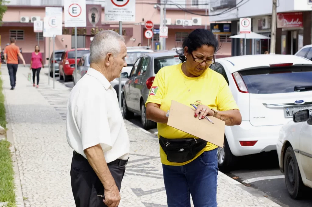 Ilustração da Cobrança do Estacionamento Rotativo, no Centro de Criciúma