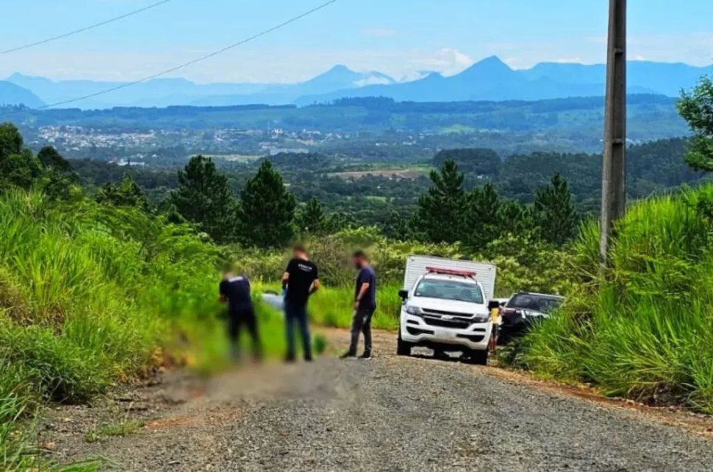 Local onde o corpo foi encontrado em Criciúma