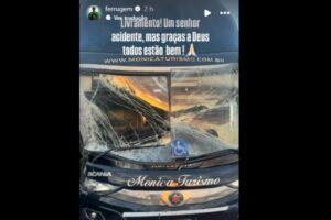 Ferrugem sofre acidente de ônibus
