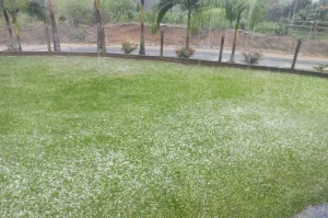 Chuva de granizo é registrada em Lauro Müller